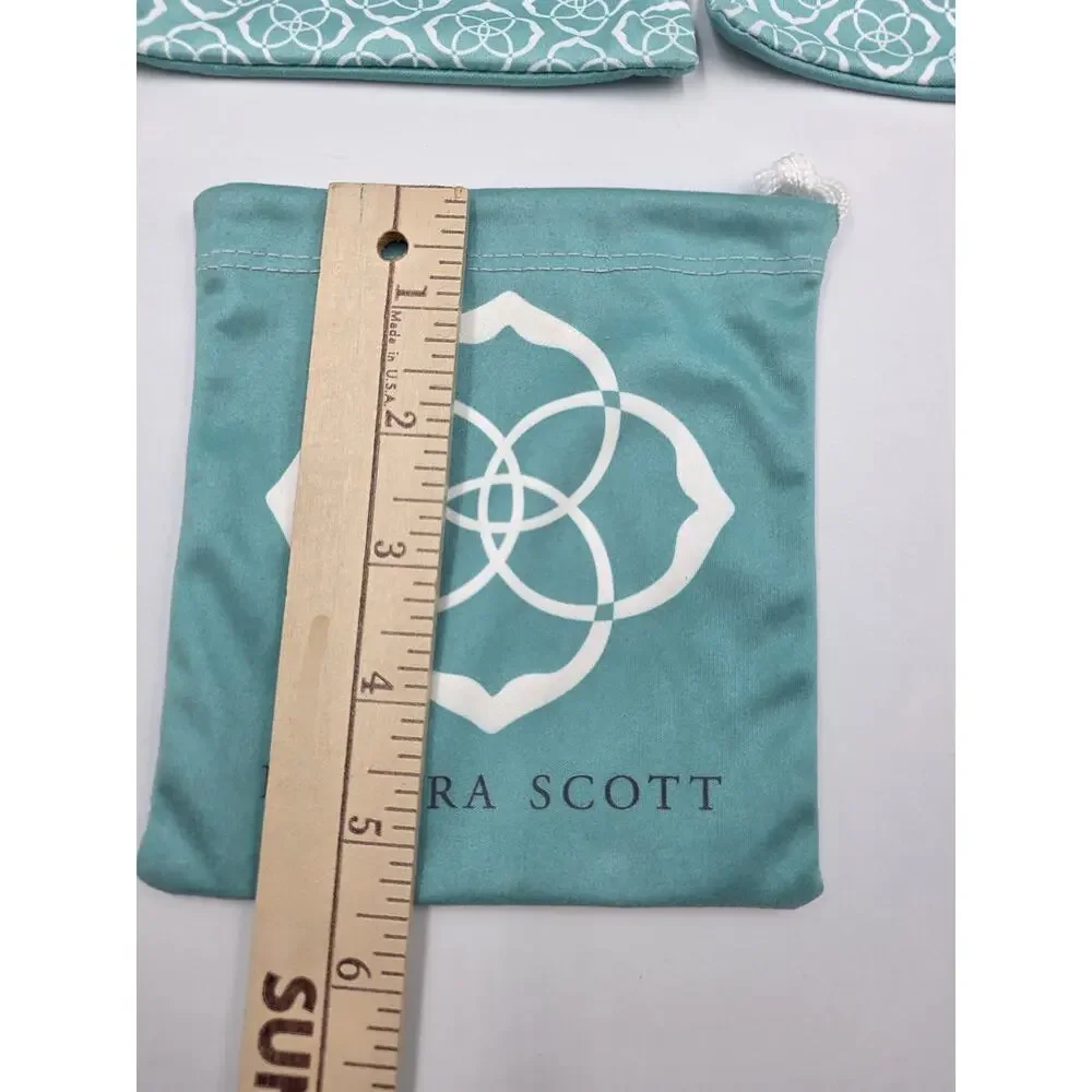 Kendra Scott Blue Turquoise Jewelry Drawstring Dust Bags Pouches-Lot Of 3
